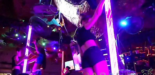  Paradise Gfs - Twins party on vacation and getting fucked at club - Part 1